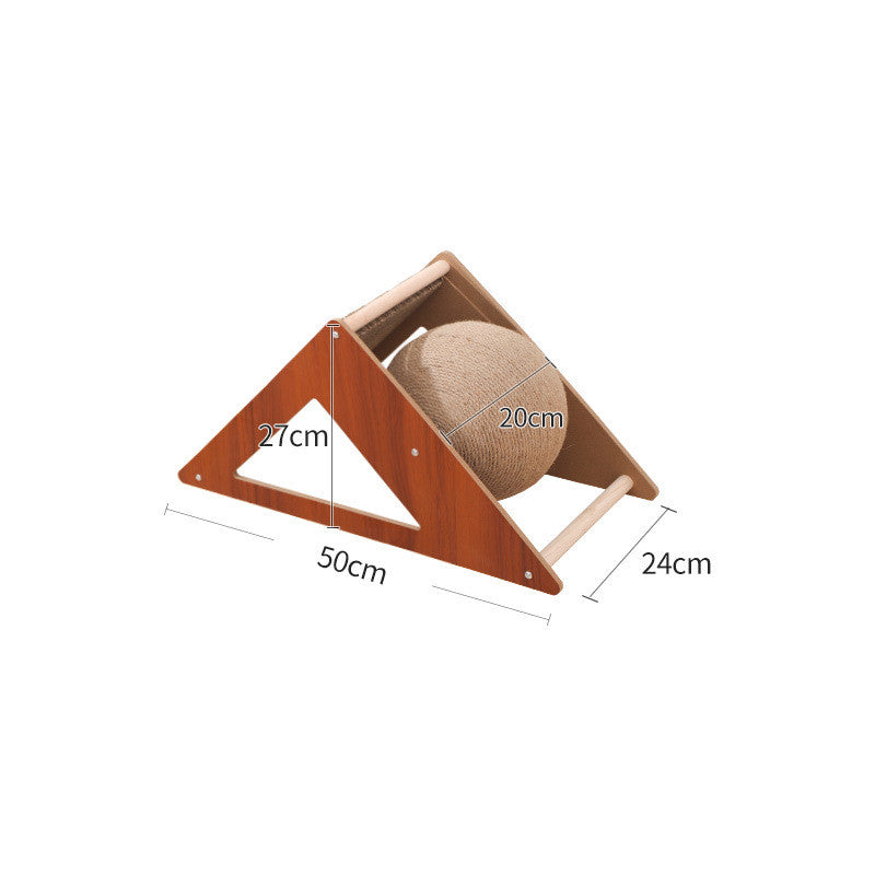 Cat Scratcher Sisal Rope Ball Cat Scratching Post Wood Stand Anti-Scratch Toy for Cats