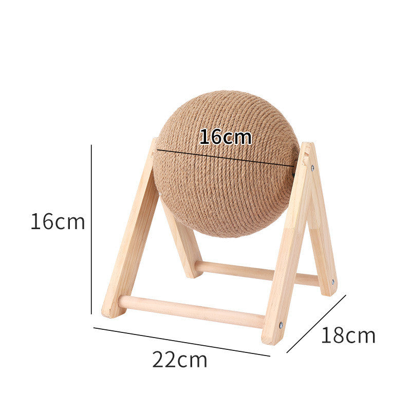 Cat Scratcher Sisal Rope Ball Cat Scratching Post Wood Stand Anti-Scratch Toy for Cats