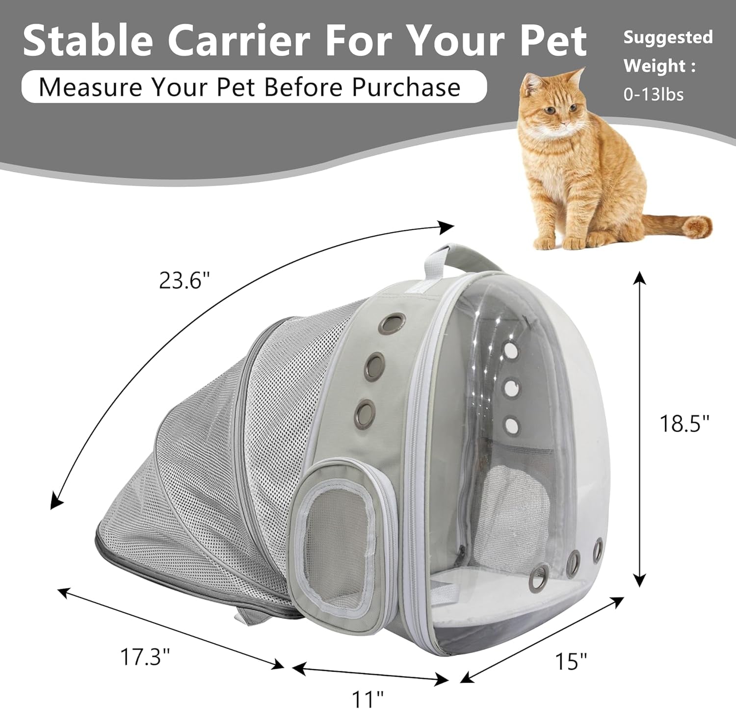 Adventure Awaits! 🐾✨ Get your furry friend ready for hiking, traveling, and camping with our Expandable Bubble Cat Backpack Carrier! Perfect for big cats! 🐱💼 #PetTravel #CatLovers #AdventurePets