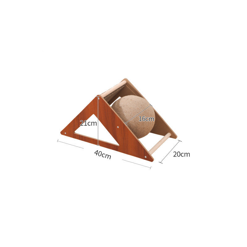 Cat Scratcher Sisal Rope Ball Cat Scratching Post Wood Stand Anti-Scratch Toy for Cats