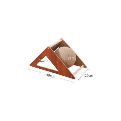 Cat Scratcher Sisal Rope Ball Cat Scratching Post Wood Stand Anti-Scratch Toy for Cats