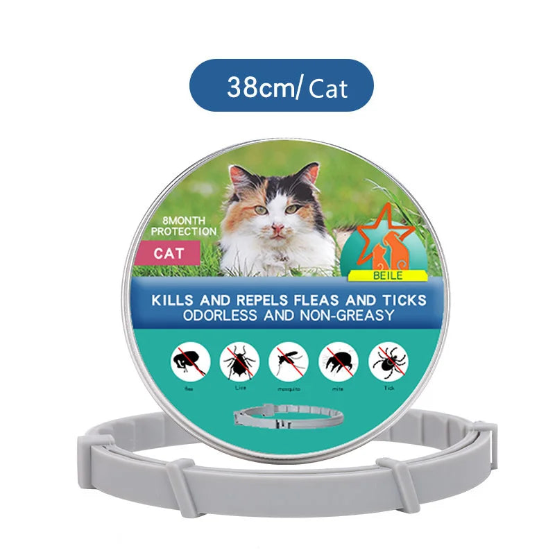 Dog anti Flea and Ticks Cats Collar Pet 8Month Protection Retractable Pet Collars for Puppy Cat Large Dogs Accessories