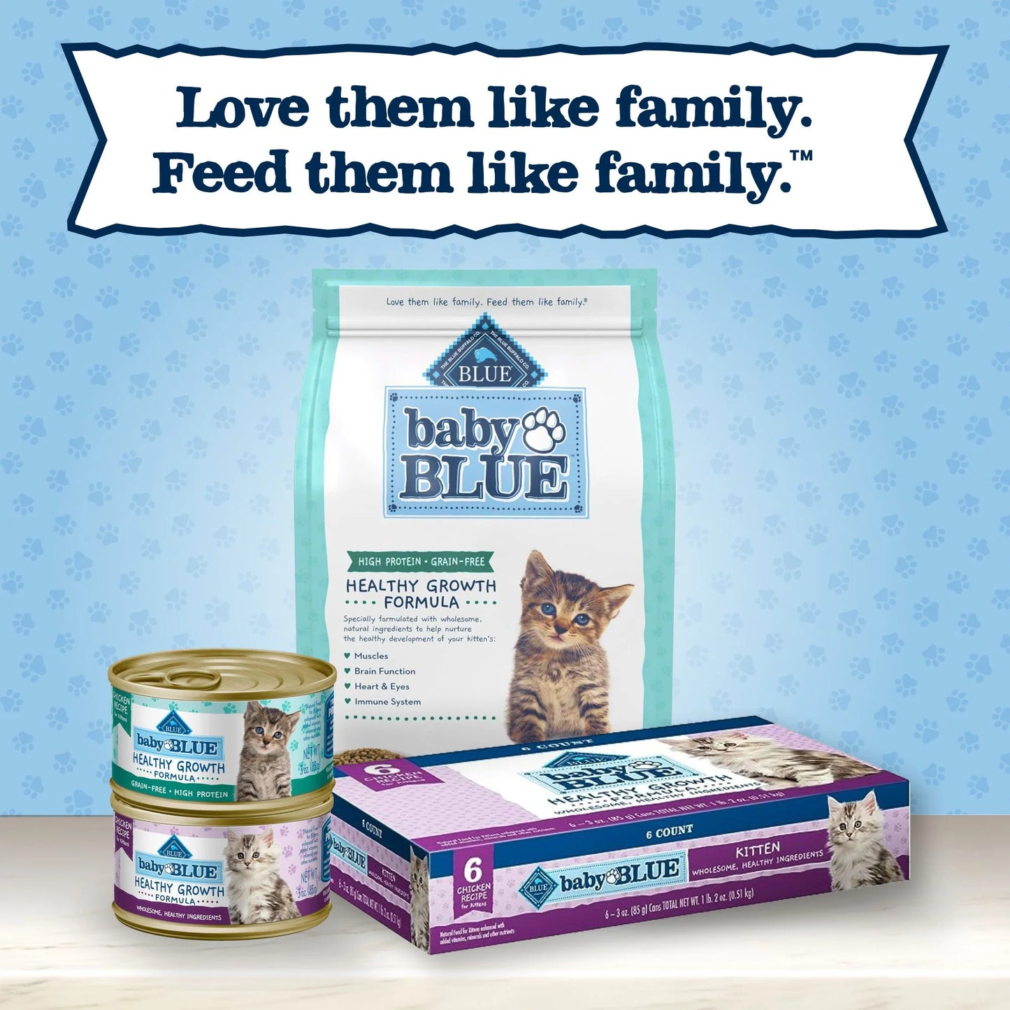 Baby BLUE Natural Kitten Dry Cat Food for Healthy Growth, Chicken, 2-Lb. Bag