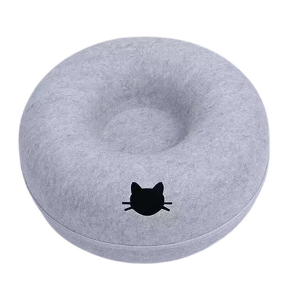 Cozy 2-in-1 Donut Bed & Play Tunnel for Cats – Perfect Hideaway & Interactive Fun! 🐾✨